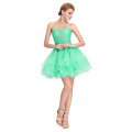 Grace Karin el Real Fotos de Off hombro Strapless Sexy corto rebordeado verde formal Homecoming vestido CL6077-3